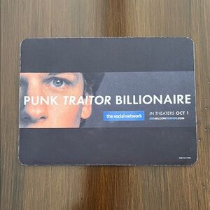 The Social Network Movie Memorabilia Mousepad